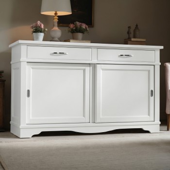 Credenza country 2 ante scorrevoli bianca