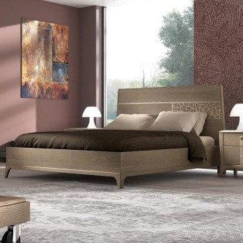 Letto contemporaneo Manhattan con formella traforata