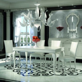 Tavolo classico contemporaneo allungabile in ambiente elegante