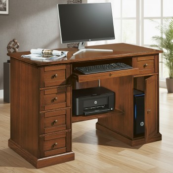 Scrittoio porta pc in legno di toulipier con pianetto estraibile