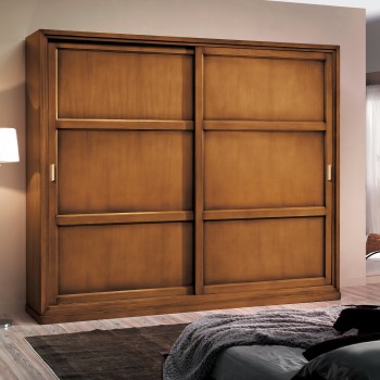 Armadio 295 cm legno noce con ante scorrevoli
