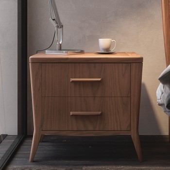 Comodino moderno in legno con superficie dettagliata