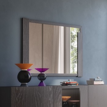 Specchiera in legno con cornice asimmetrica moderna