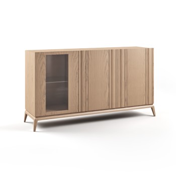 Credenza Renova con porta vetro e piedini