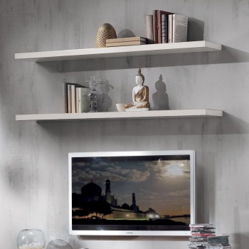 Mensola da centimetri 150 con decorazioni e TV