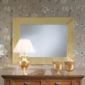 Specchiera moderna foglia oro con cornice semplice