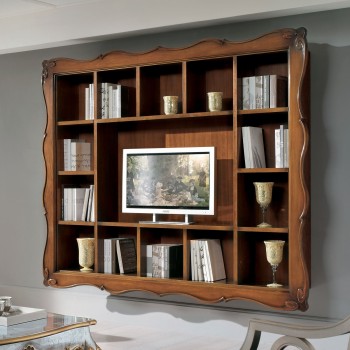 Parete 14 vani cornice 700 sospesa, design elegante