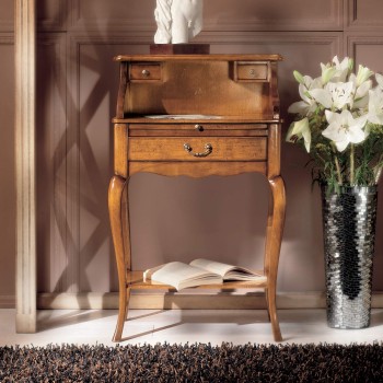 Portatelefono in legno massello con cassetti eleganti