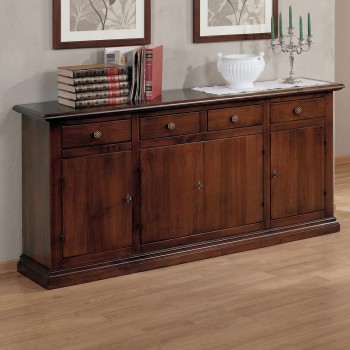 Credenza 4 ante arte povera in offerta colore noce