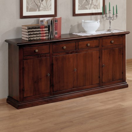 Credenza 4 ante arte povera in offerta colore noce