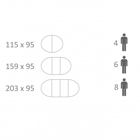 Tavolo ovalino 115x95 allungabile a 203x95 in offerta