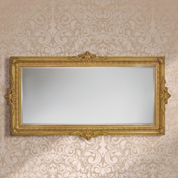 Specchiera in foglia oro rettangolare con intagli