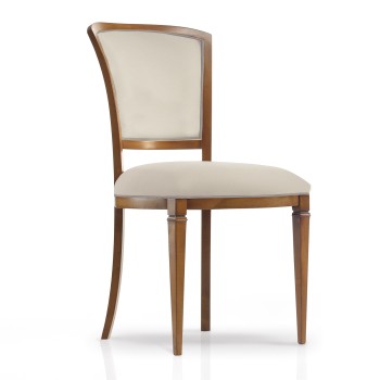 Sedia classica imbottita in faggio con schienale elegante