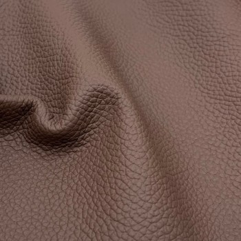 Dettaglio Pelle caffè con grana Silia, texture fiore