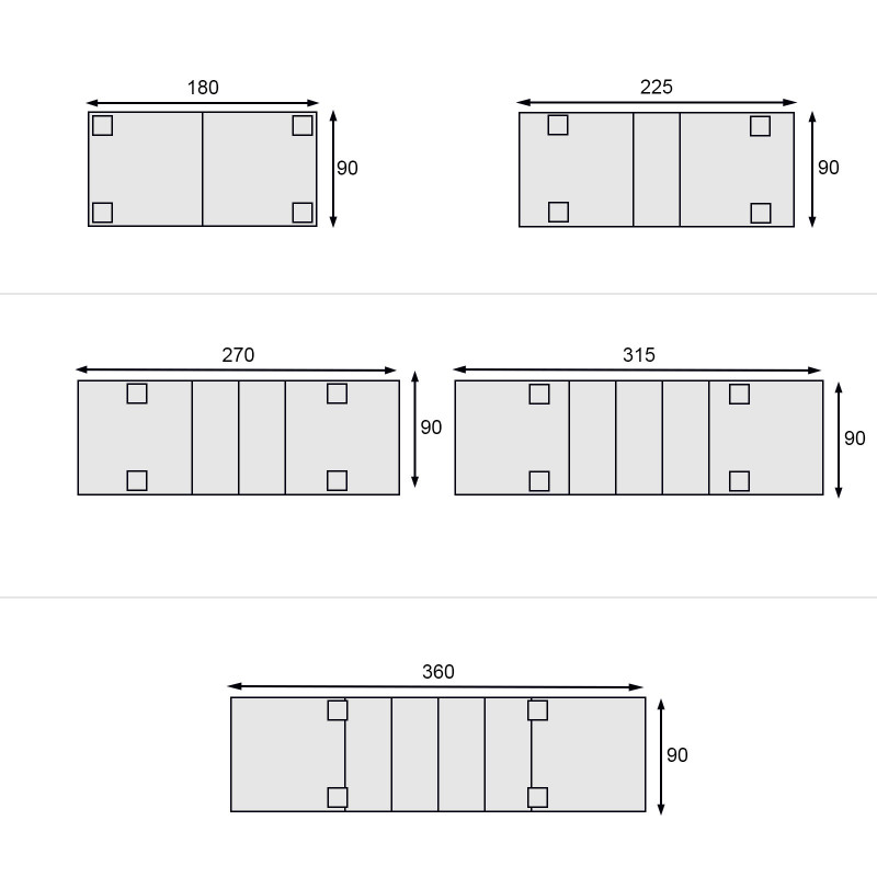 Tavolo rettangolare allungabile Classico 180-360 W485/N