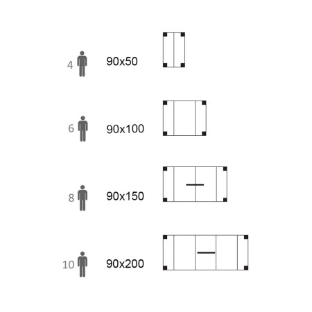 Consolle allungabile in legno da 50x90 a 200x90 cm