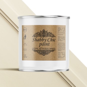Barattolo di Shabby chic paint colore avorio con campione di colore