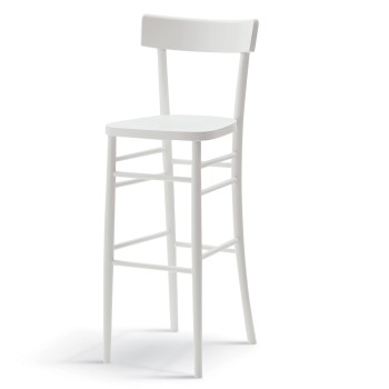 Sgabello Shabby Chic in faggio, vista frontale