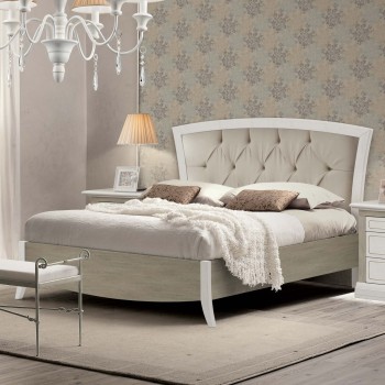 Letto Matrimoniale Shabby Chic con testata capitonnè