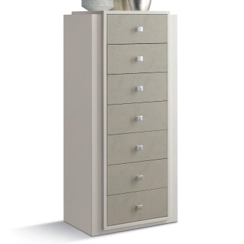 Cassettiera Shabby Chic con 7 cassetti, dettaglio pomelli