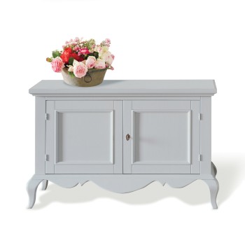 Panca con 2 antina shabby chic, superficie legno di tiglio