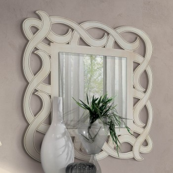 Specchiera Shabby Chic Quadrata con dettagli intrecciati