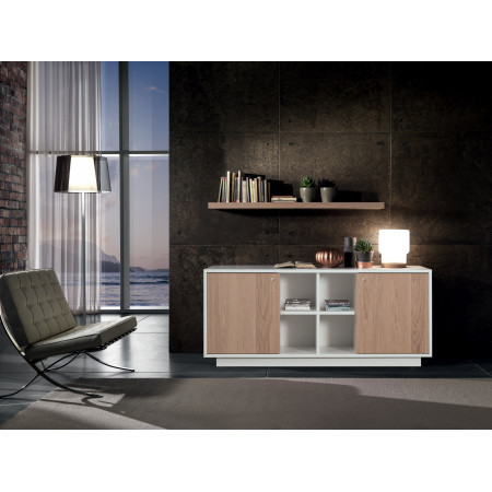 Credenza moderna con ante scorrevoli in rovere