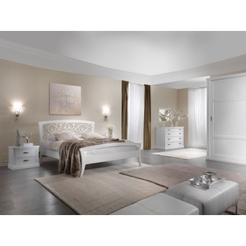 Camera da letto Aurora con letto e comò contemporanei