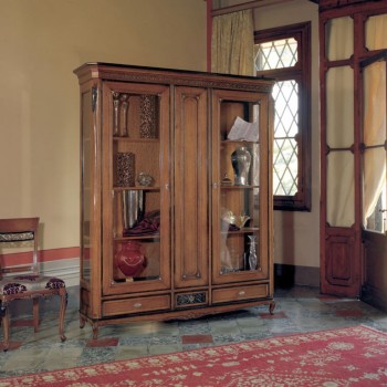 Argentiera 2 porte grandi in legno intagliato