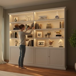 Libreria su misura classica, dettaglio dimensioni