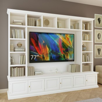 Componibile in legno porta TV su misura, vano TV 77 pollici
