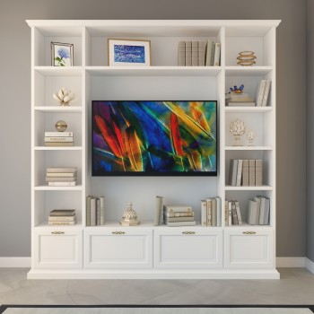 Sistema componibile porta TV su misura con librerie