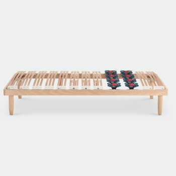 Rete a doghe in legno Dampest Ergo con supporti rossi
