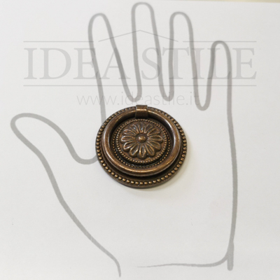 Maniglia anello con fiore oro antico +33,00 €