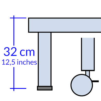Rete con 2 gambe e 2 ruote altezza 32 cm +114,00 €