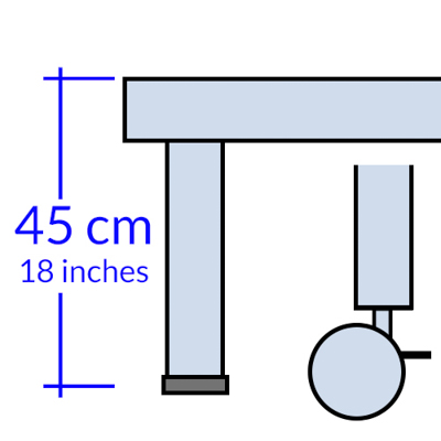 Rete con 2 gambe e 2 ruote altezza 45 cm +114,00 €
